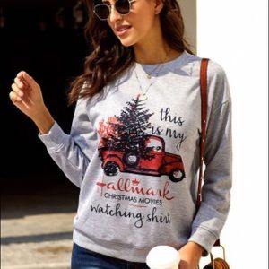 Christmas Red Truck Pullover Sweatshirt small